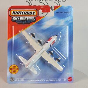 Matchbox Sky Busters 2025 #28 Lockheed Martin C-130J Rescue Plane MOC